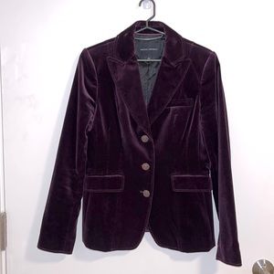 Banana Republic Velvet Eggplant Crest Blazer